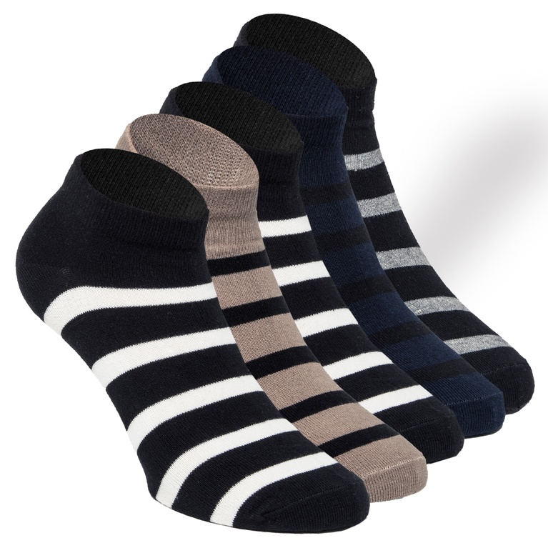 Sneakersocken 5er-Pack "Striped lowcut"